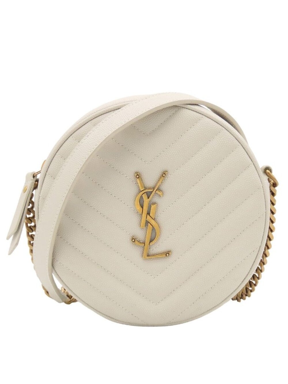 Saint Laurent Vinyl Light Gray Leather Je Blanc Shoulder Bag